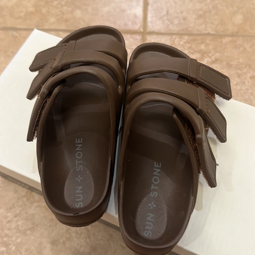 SUN + STONE - Little Boys Open Toe Slip On Bowie Sandals